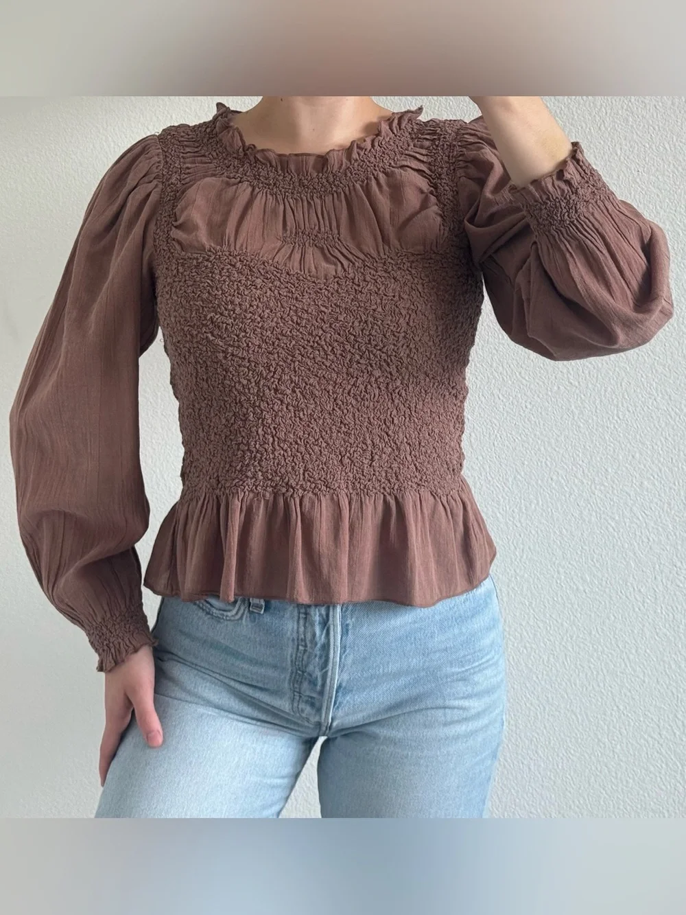 by Anthropologie Balloon Sleeve Top